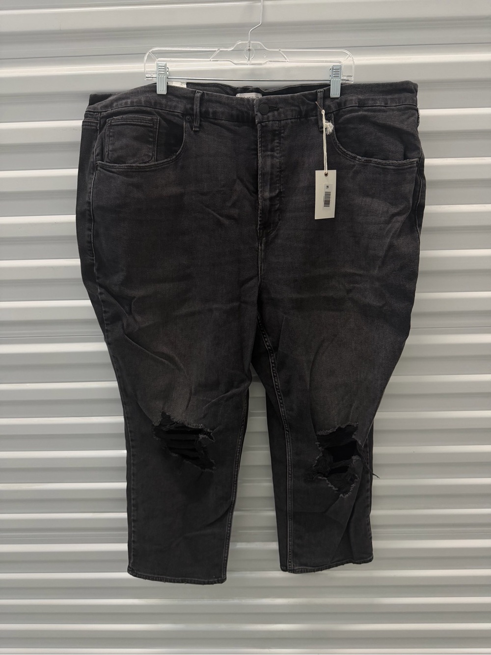 Nwt! Good American Distressed Black Jeans Size 24
